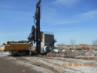 March 2014 - Sheetpile installation along sewer line